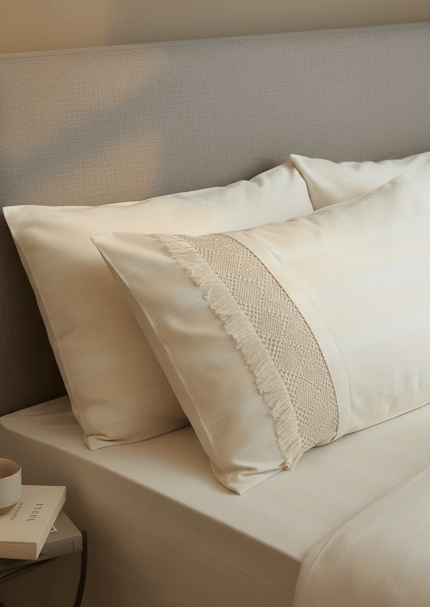 Sarıgıvrak Yastık Kılıfı (Tırnak Bağlı) 2 li 50×70Cm Kastamonu Dokuması