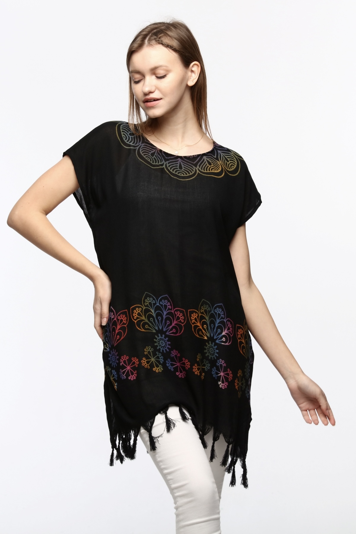 Bluz(Desen-8318) Taş Baskı Pamuk
