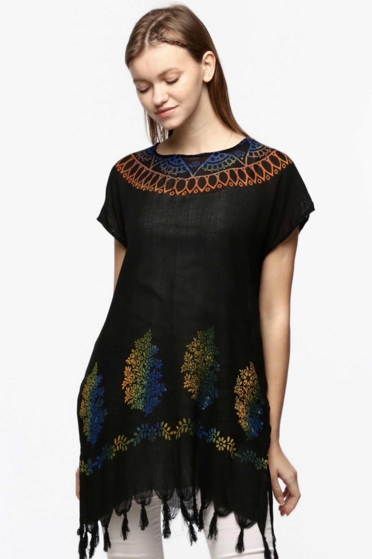 Bluz(Desen-8316) Taş Baskı Pamuk - Görsel 3
