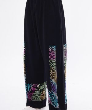 Salaş Pantolon/Yürüyüş Pantolonu(Batikli Geyik Desen) Taş Baskı Pamuk