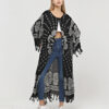 Kimono/Kaftan(Desen-55) Taş Baskı Pamuk - Görsel 7