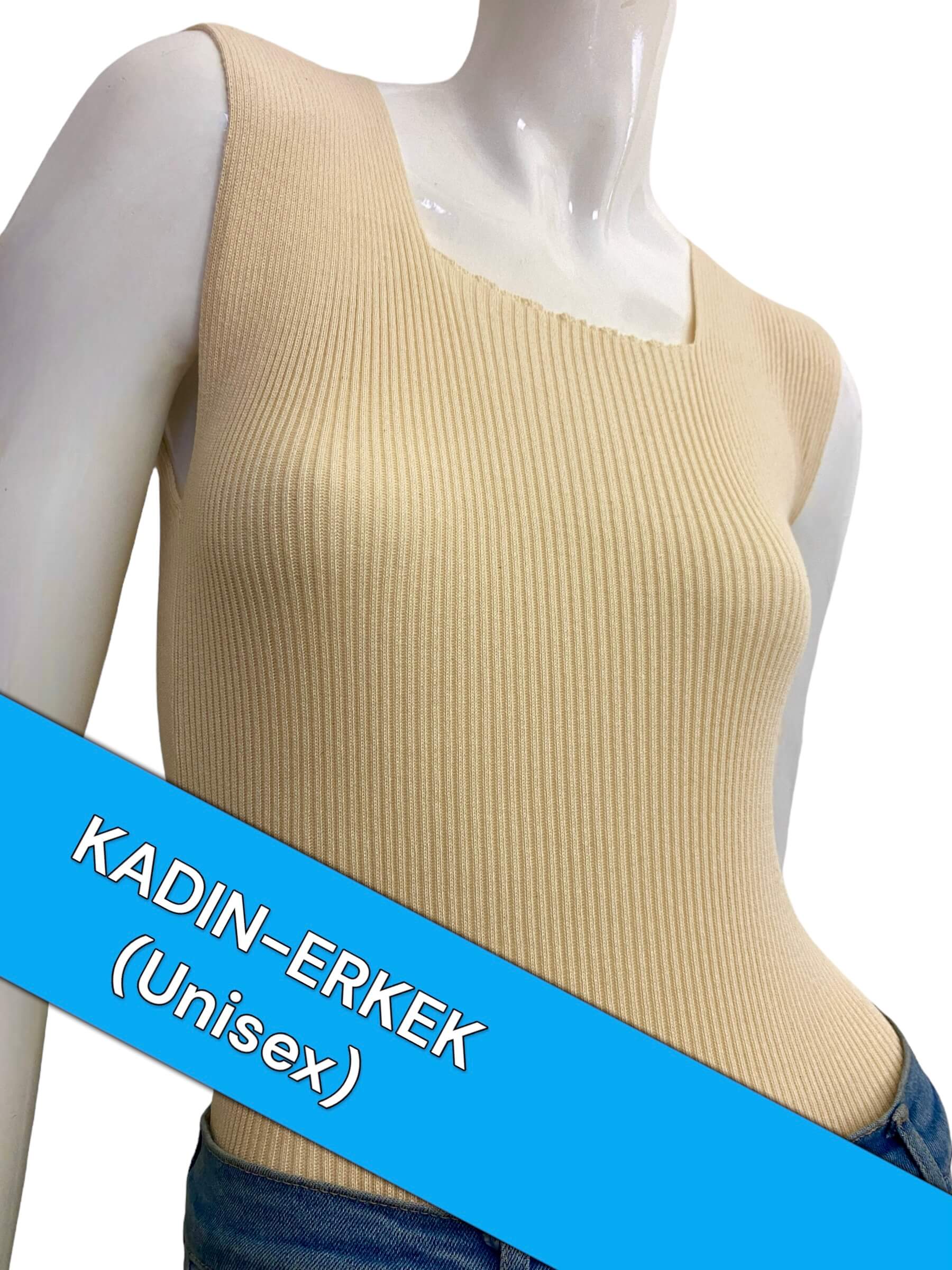 Kadın/Erkek(Uyumlu) Kolsuz (ATLET) Ekru (Kastamonu Fanilası)