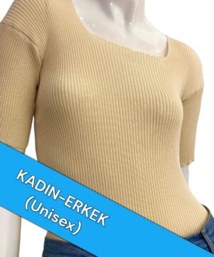 Kadın/Erkek(Uyumlu) Yarım Kollu (ATLET) Ekru (Kastamonu Fanilası)