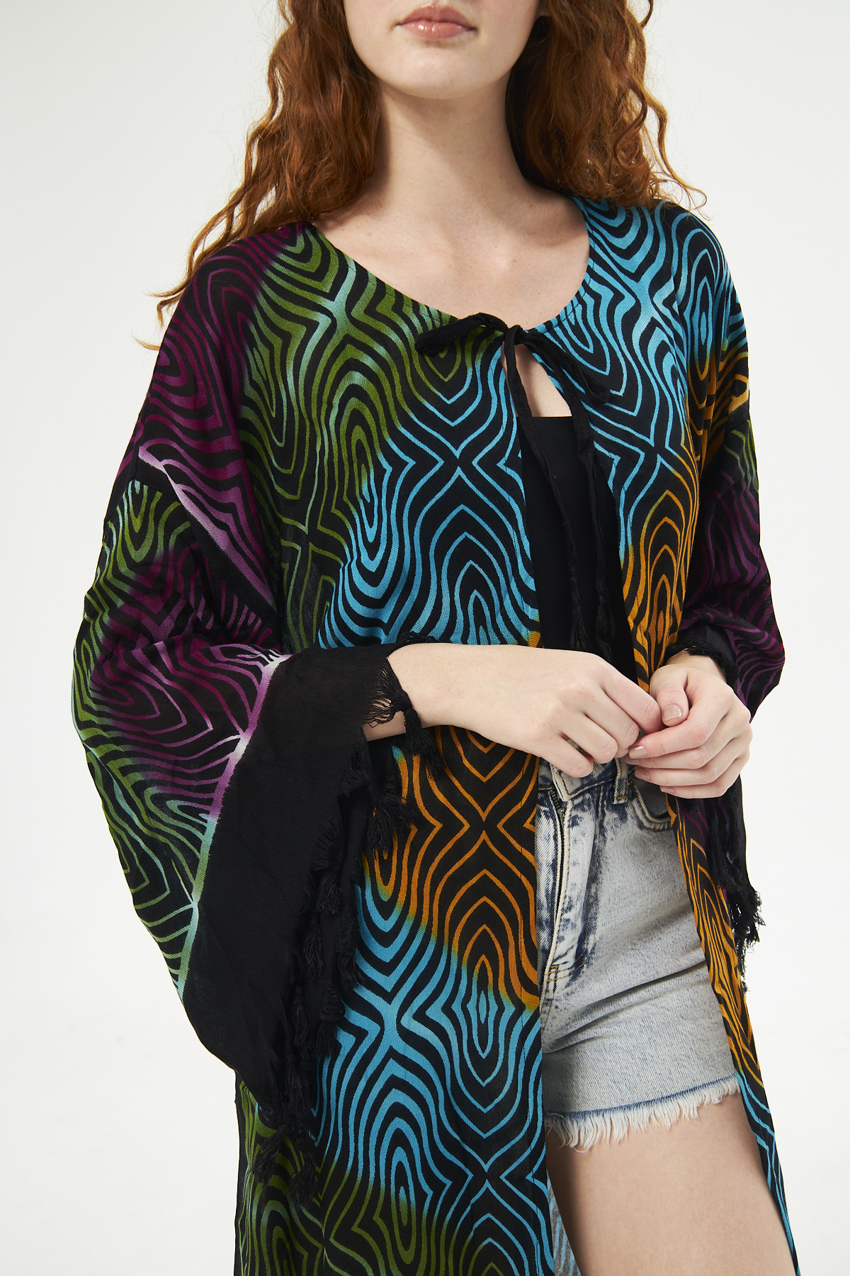 Kimono/Kaftan(Desen-82) Taş Baskı Pamuk - Görsel 12