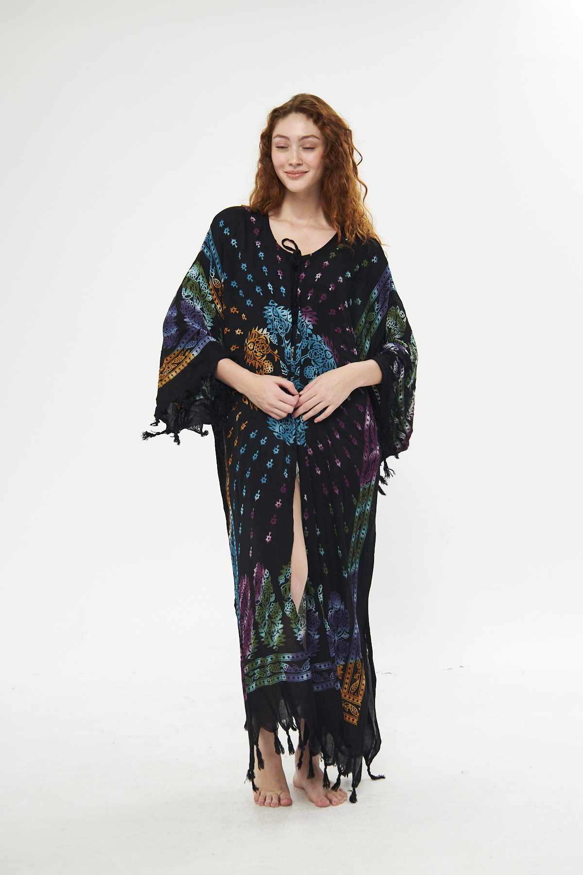 Kimono/Kaftan(Desen-66) Taş Baskı Pamuk