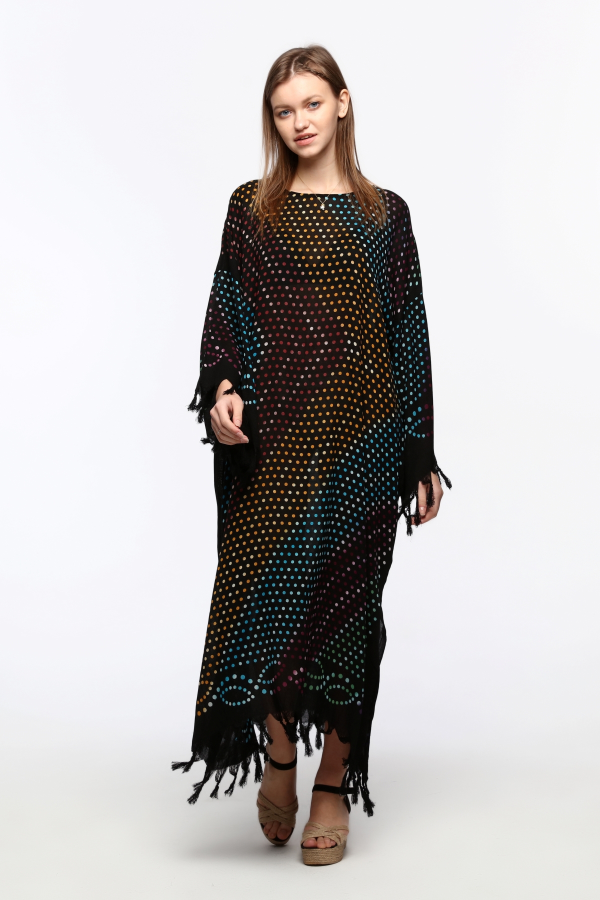 Önü KAPALI Kimono(Desen-124) Taş Baskı Pamuk - Görsel 5