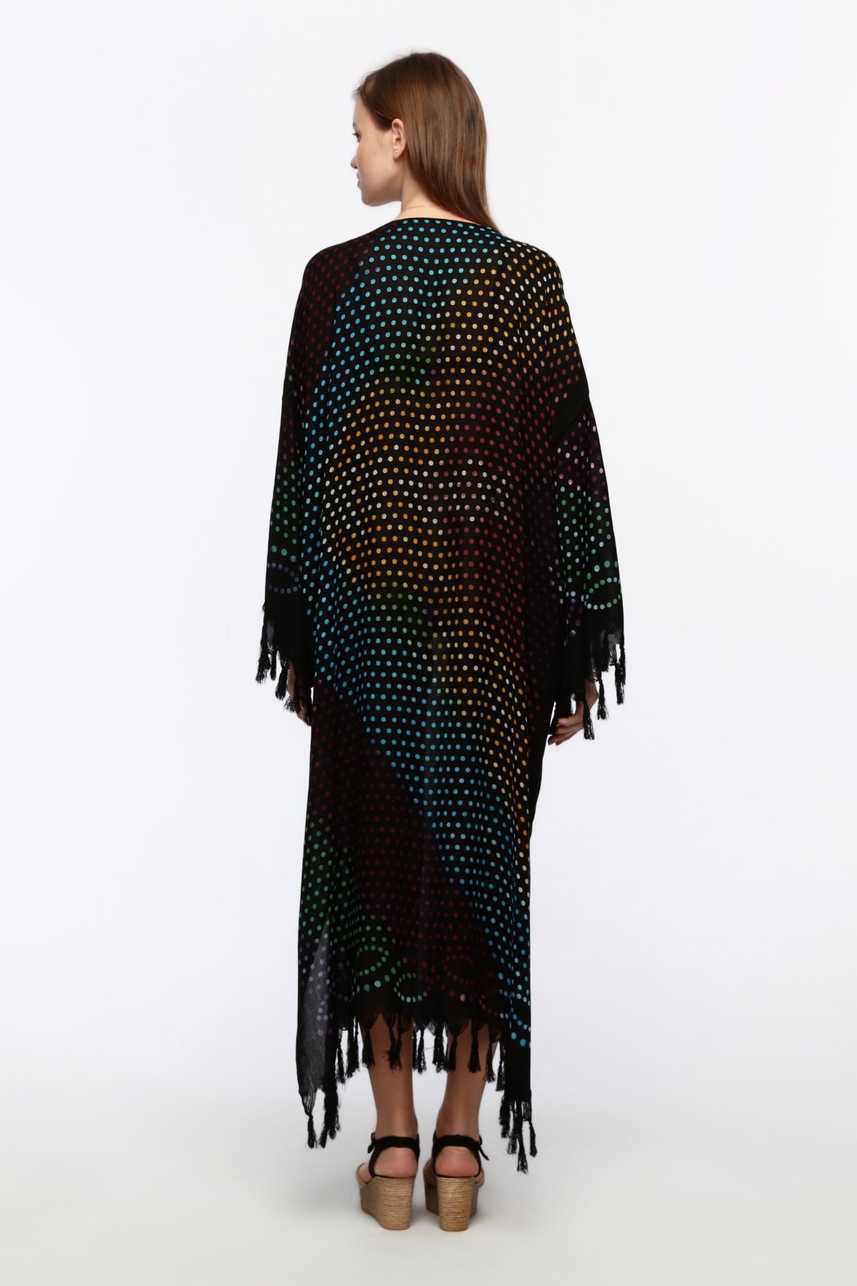 Önü KAPALI Kimono(Desen-124) Taş Baskı Pamuk - Görsel 10