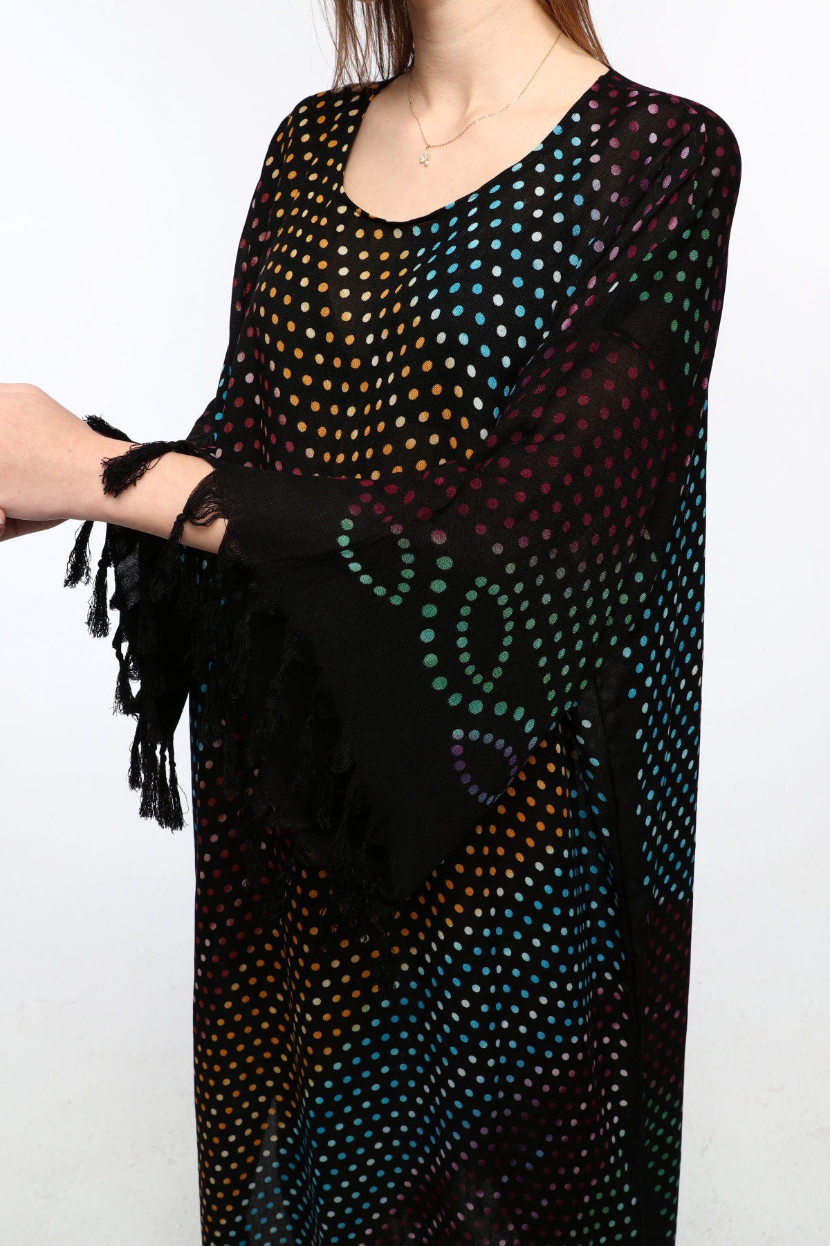 Önü KAPALI Kimono(Desen-124) Taş Baskı Pamuk - Görsel 12