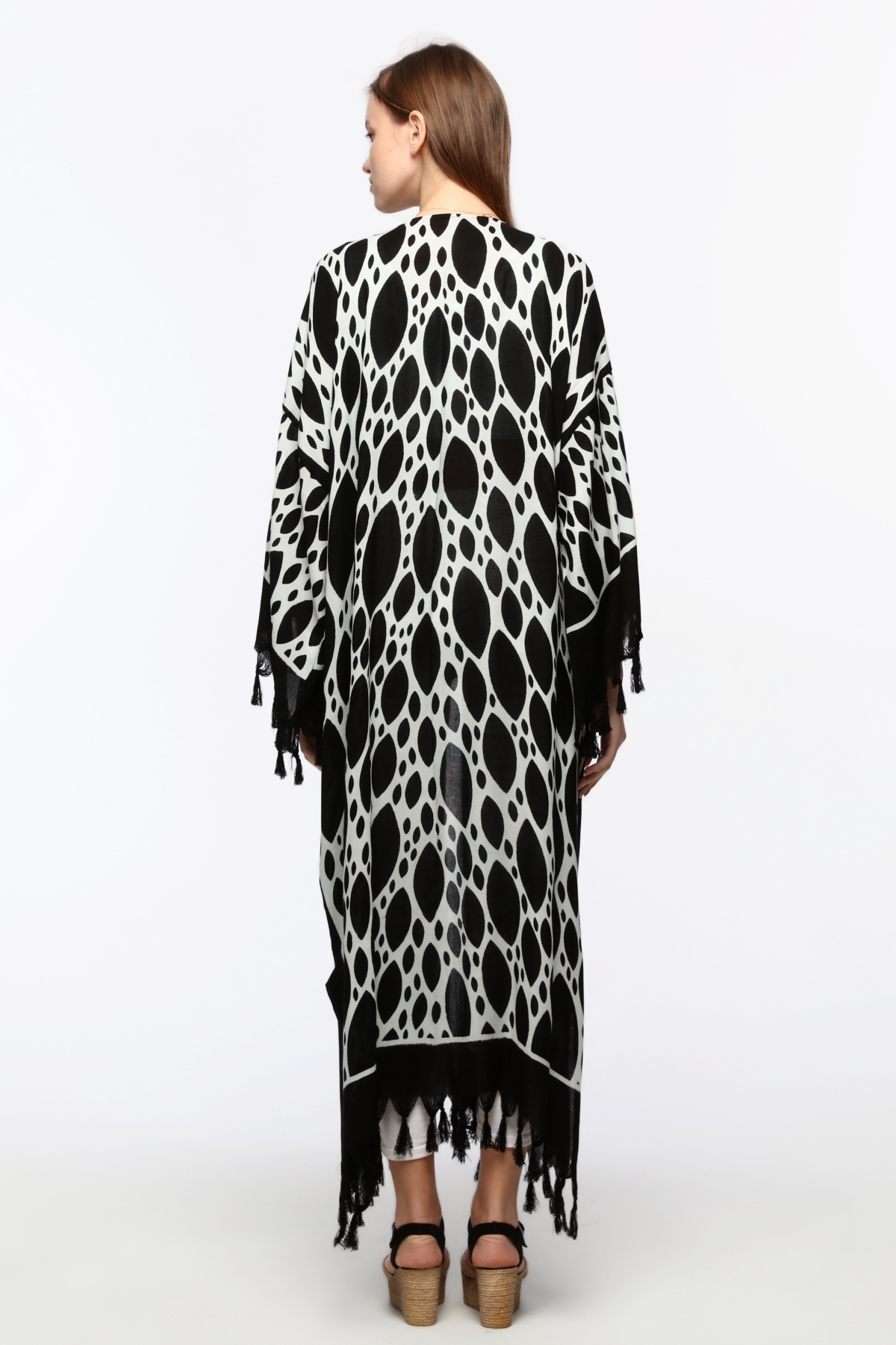 Kimono/Kaftan(Desen-11) Taş Baskı Pamuk - Görsel 8