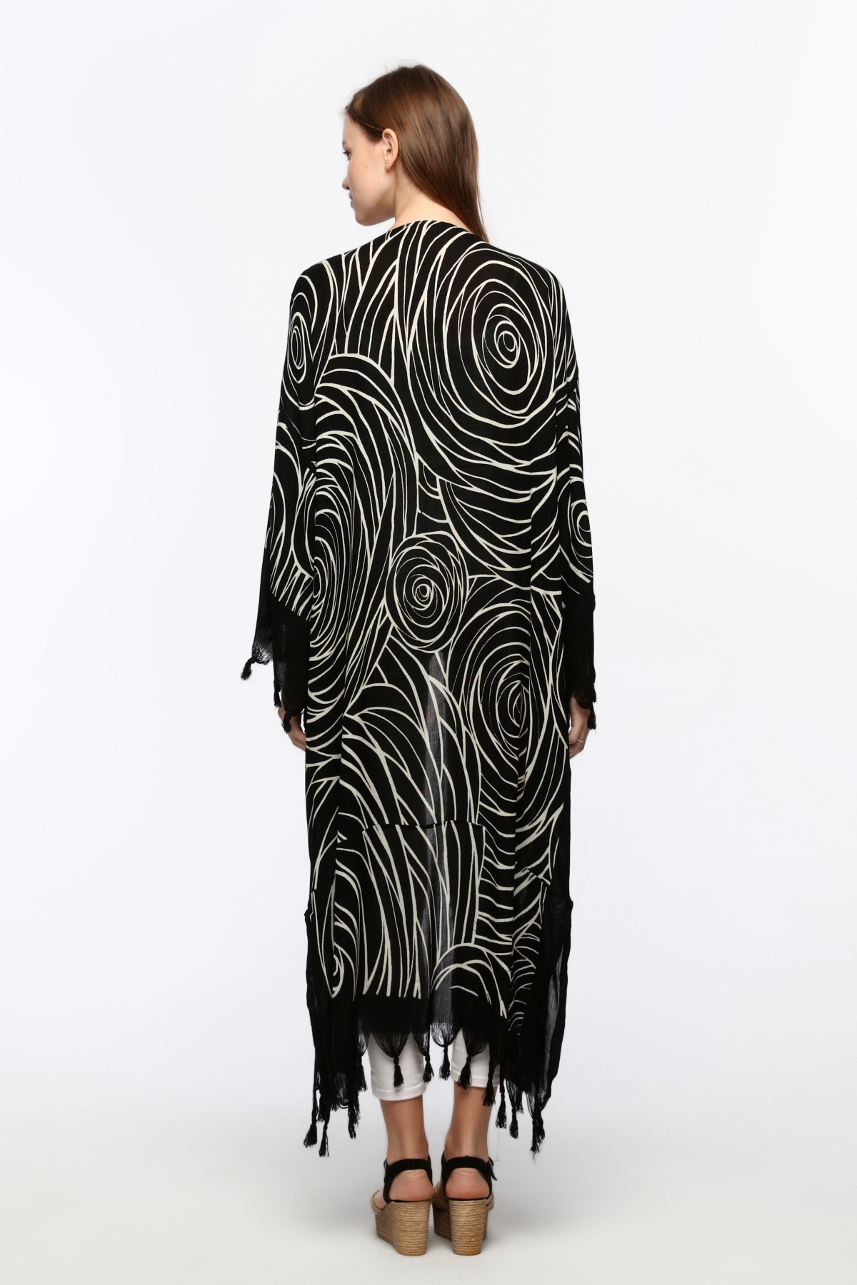 Kimono/Kaftan(Desen-68) Taş Baskı Pamuk - Görsel 9