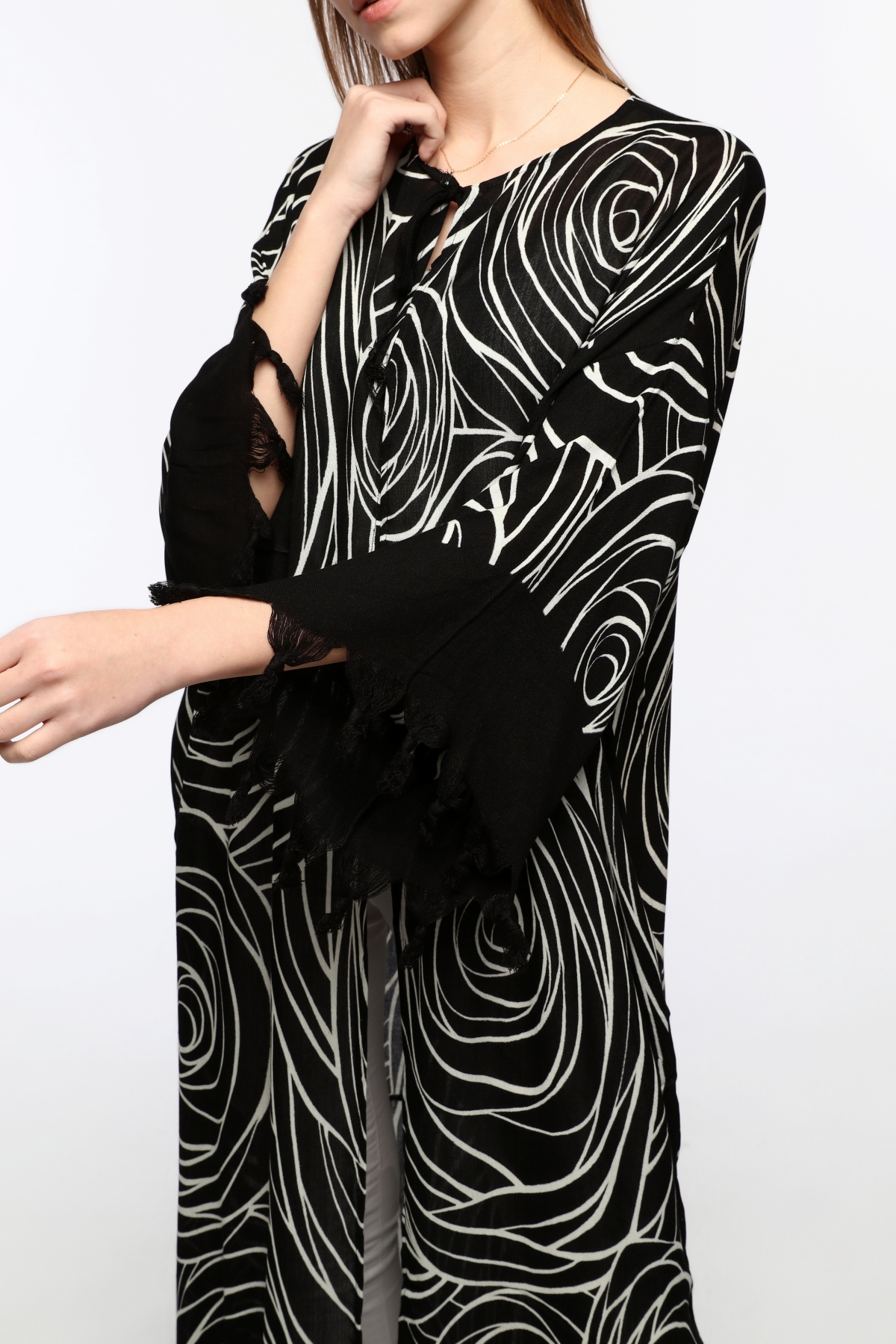 Kimono/Kaftan(Desen-68) Taş Baskı Pamuk - Görsel 11