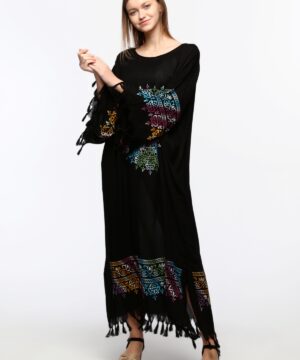Önü KAPALI Kimono(Desen-128) Taş Baskı Pamuk