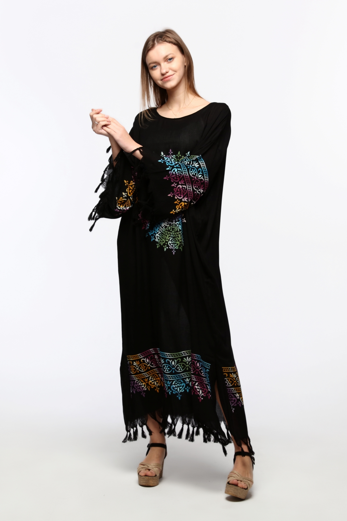 Önü KAPALI Kimono(Desen-128) Taş Baskı Pamuk