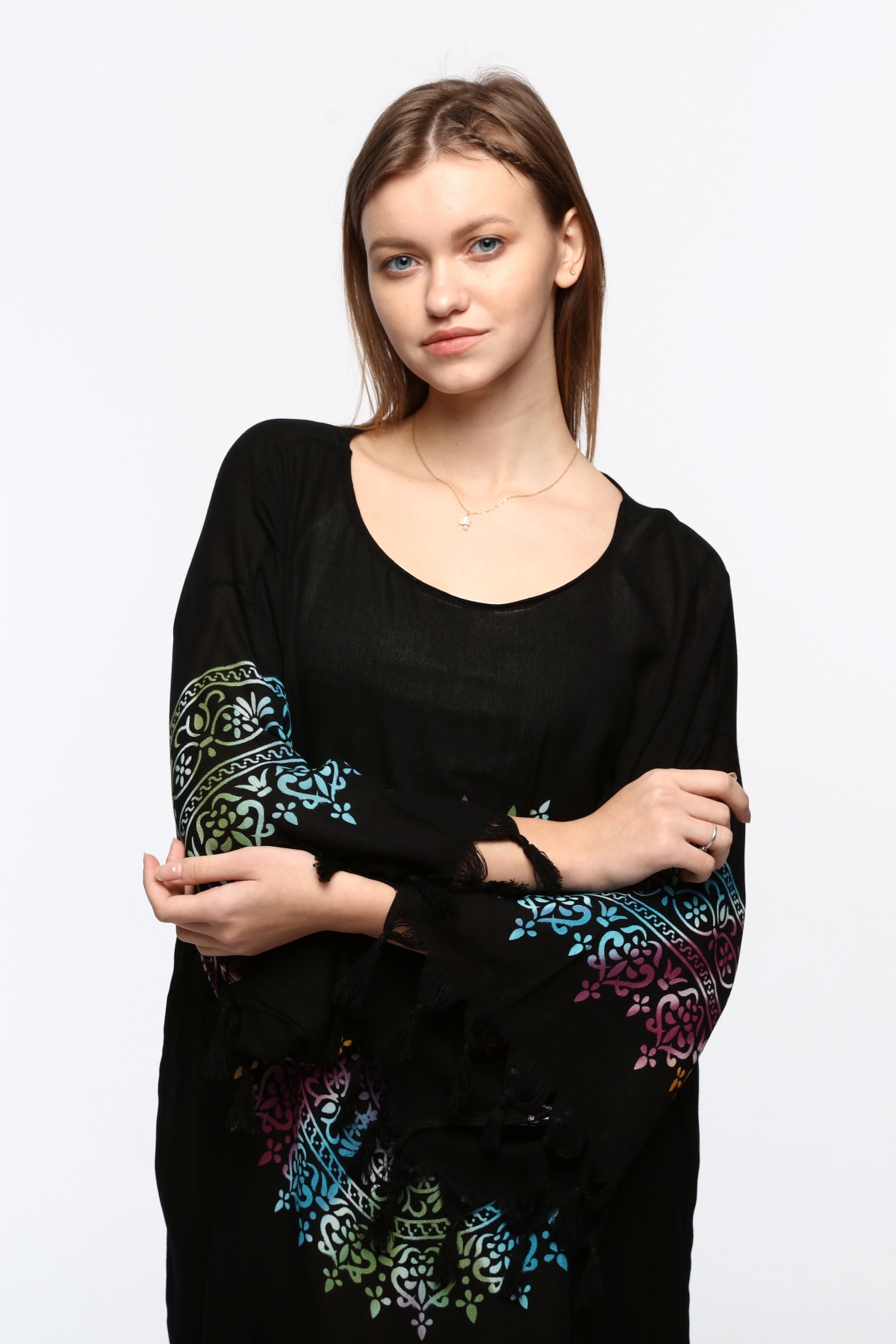 Önü KAPALI Kimono(Desen-128) Taş Baskı Pamuk - Görsel 10
