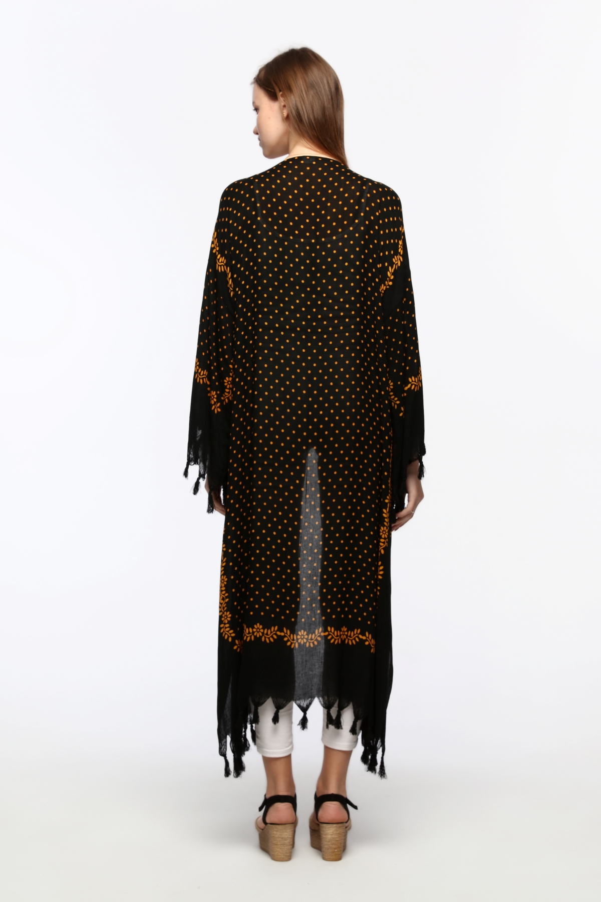 Kimono/Kaftan(Desen-78) Taş Baskı Pamuk - Görsel 6