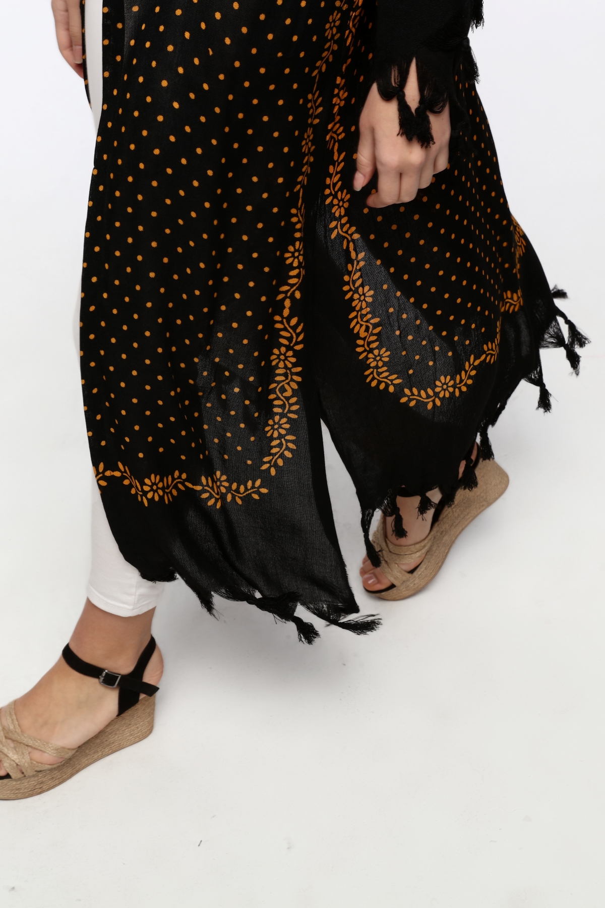 Kimono/Kaftan(Desen-78) Taş Baskı Pamuk - Görsel 3