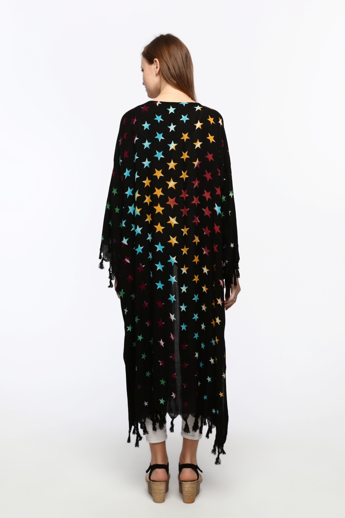 Kimono/Kaftan(Desen-74) Taş Baskı Pamuk - Görsel 8