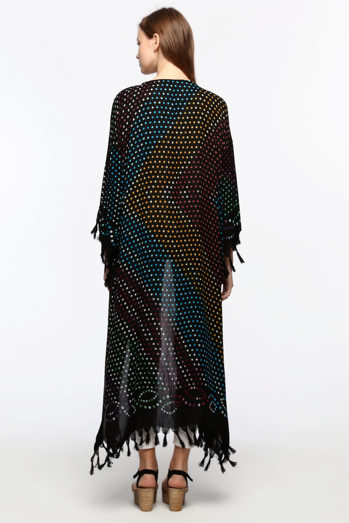 Kimono/Kaftan(Desen-70) Taş Baskı Pamuk - Görsel 9