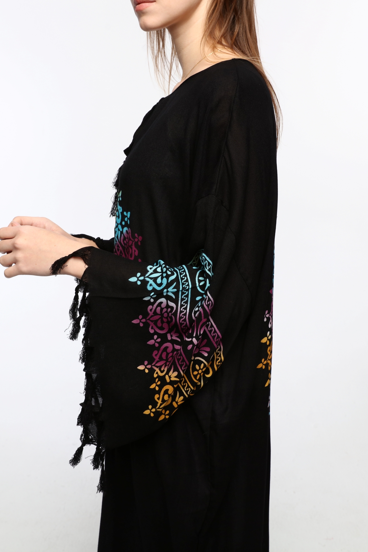 Kimono/Kaftan(Desen-80) Taş Baskı Pamuk - Görsel 10